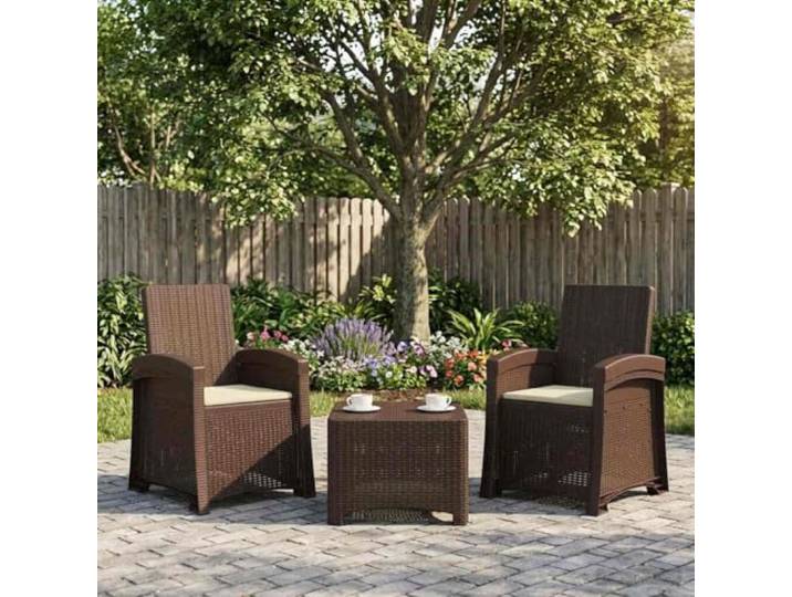 Verstellbarer Liegesessel Garten Rattan-Optik 2 Stk Braun und Creme PP 3-fach verstellbar, wetterbeständig, stabiler Rahmen, vielseitig nutzbar, leicht zu reinigen