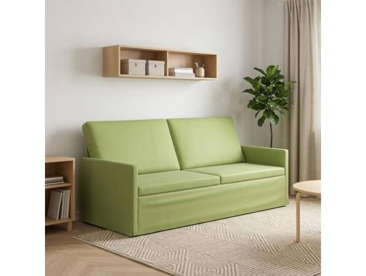 3-Sitzer Sofa Hellgrün 190 x 81 x 82 cm Samt Metallrahmen,Samtoberfläche,Kissenrücken,eckige Form,Wohnzimmer,Montage zu zweit
