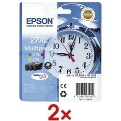 Epson 2x Tintenpatronen-Set »T2715« Nr. 27XL blau