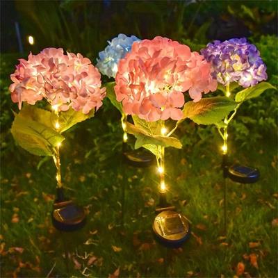 Uplifted Finds Solar Outdoor Hydrangea Garden Stake Lights yellow