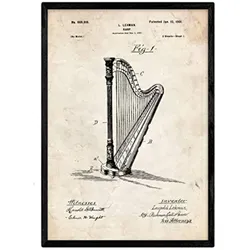 POSTER Harfe Patent A3 Rahmenlos