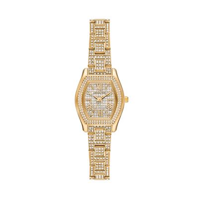 Quarzuhr MICHAEL KORS "Chelsea", gelbgoldfarben, gelbgoldfarben, Armbanduhren, Damen, gelbgoldfarben, Quarzuhr, Armbanduhr, Edelstahlarmband, analog, Glassteine