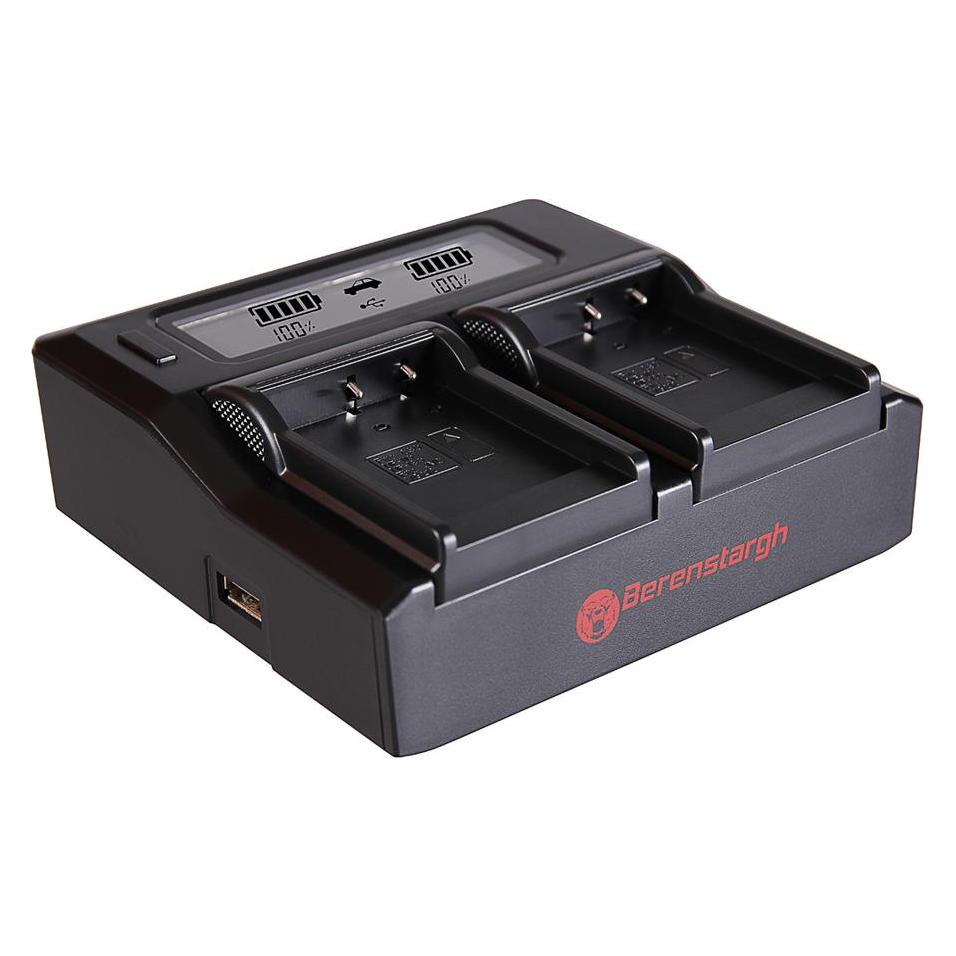 Berenstargh Dual LCD USB Ladegerät f. Casio NP-110 Exilim EXH30 EX-H30 EXZ2000 EX-Z2000 EXZ2300 (1 Stk., Ladegerät ohne Akku) (61064397)
