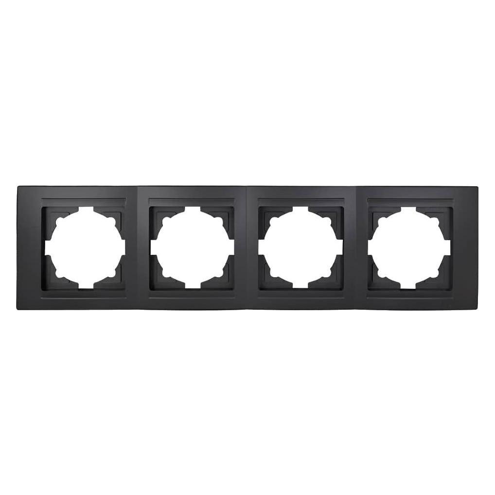 Gunsan Moderna 4-fach Rahmen für 4 Steckdosen Schalter Dimmer Schwarz (31793639)
