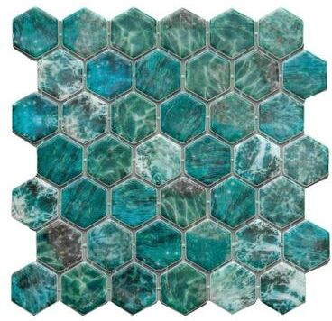 The Tile Life Eterna Hex 2 x 2 Glass Mosaic Floor and Wall Tile
