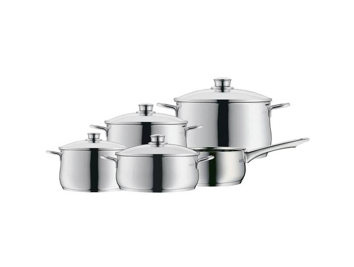 WMF Kochtopfset Diadem, Edelstahlfarben, Metall, 5-teilig, 16 cm,20 cm,16 cm, 2 l,3,5 l,6,5 l,3 l,1,5 l, rostfrei, TransTherm®-Allherdboden, Kochgeschirr, Töpfe, Topfsets
