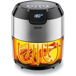 Tefal EasyFry Deluxe Heissluftfritteuse (EY401D), Edelstahl, Fritteuse, Silber