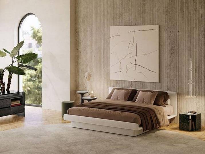 Xlmoebel Polsterbett Beige Polsterbett von XLMOEBEL mit elegantem Design und Komfort (Polsterbett, Beige Polsterbett), Made in Europa
