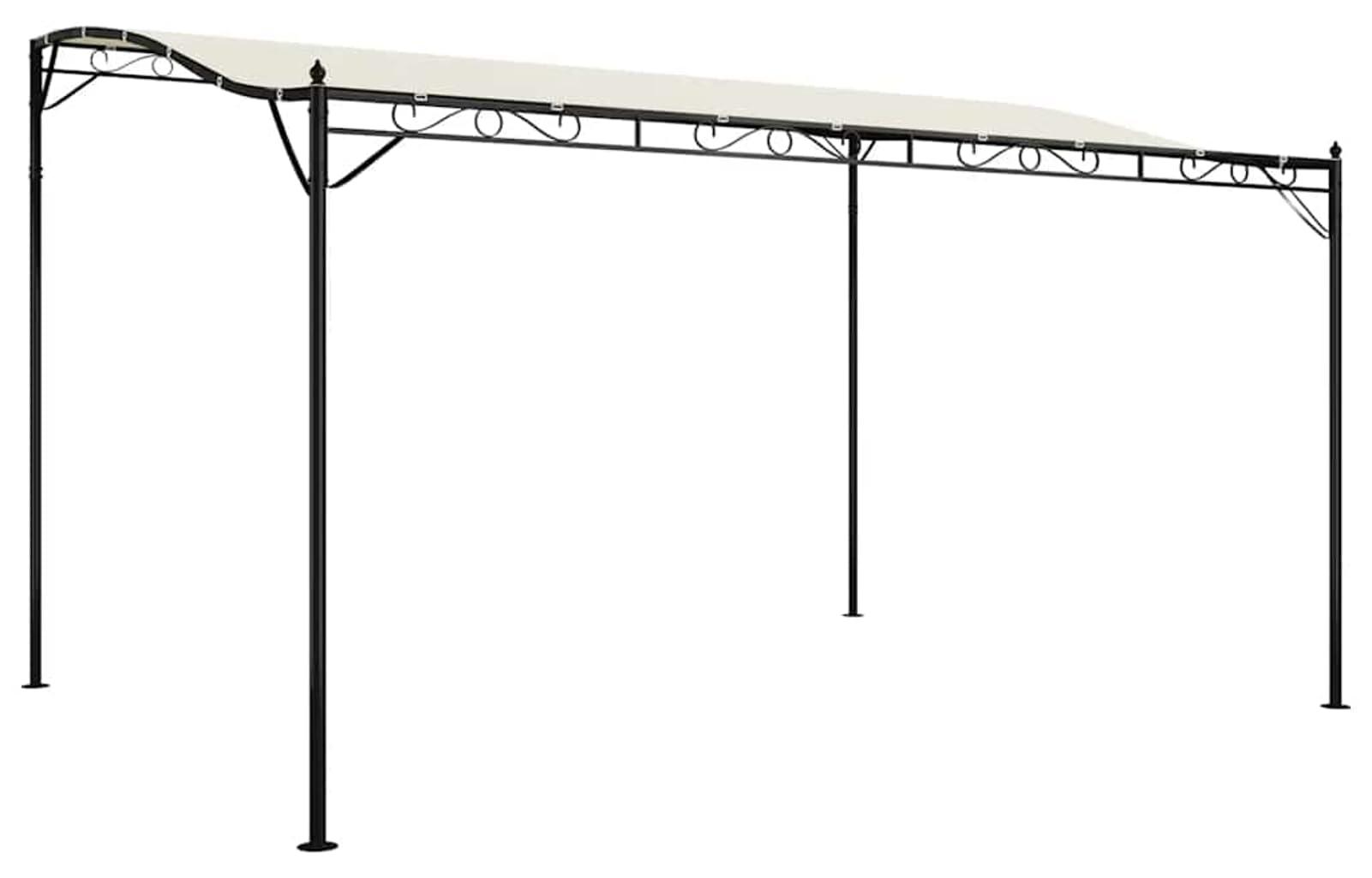 Gartenpavillon, Pergola - Creme, Polyester - 12 m² Überdachung - Stahlrahmen - Wasserfest