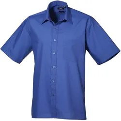 Premier Workwear Herren Popeline Hemd kurzarm PR202 royal 39,5 (15H)