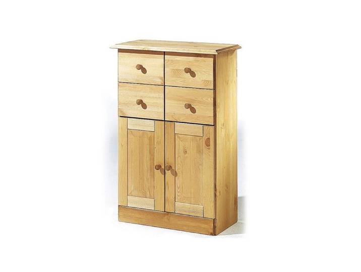 Cornelia-meuble De Salle De Bain Avec 2 Tiroirs Et 2 Porte En Pin