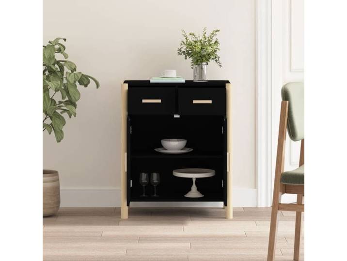 MGH - TOP Buffet de rangement - Cabinet/Commode Bois - Noir 62x38x75 cm - Bois d'ingénierie LV960