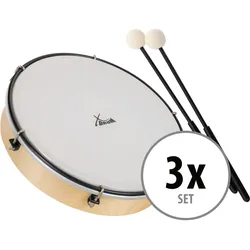 XDrum HTM-12K Handtrommel mit Schlägel 3x Set