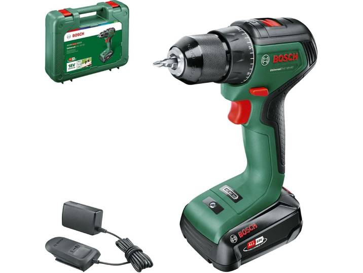 Akku-Bohrschrauber UniversalDrill 18V-60, 1 x Akku PBA 18V 2.0Ah, Tragekoffer
