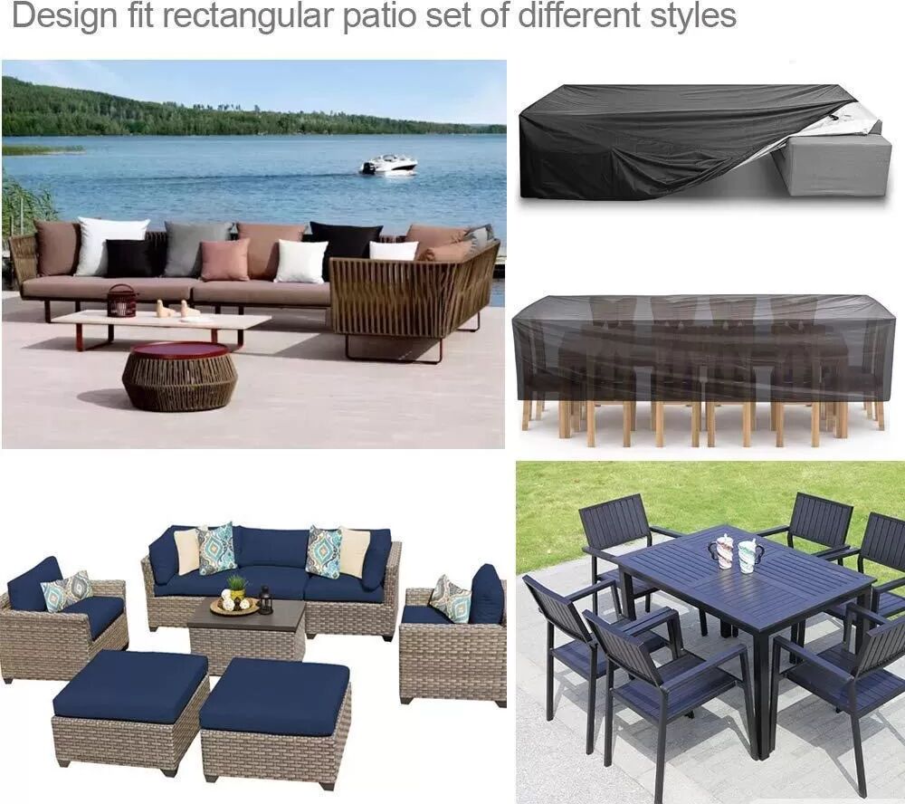 INF 210D Oxford-Gewebe Gartenmöbel Abdeckung - Wasserdicht, Staubdicht, UV-Schutz XL