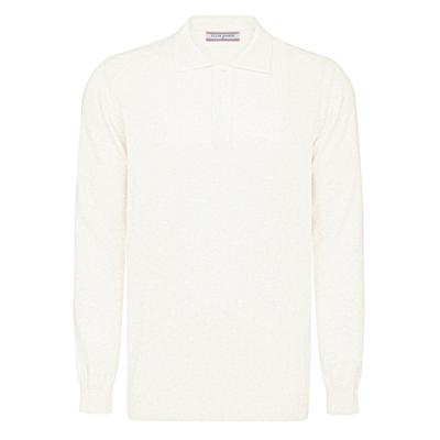Polokragenpullover FELIX HARDY "Pullover mit Polo-Kragen", Herren, Gr. XXL, weiß (ecru), 100% Baumwolle, Pullover