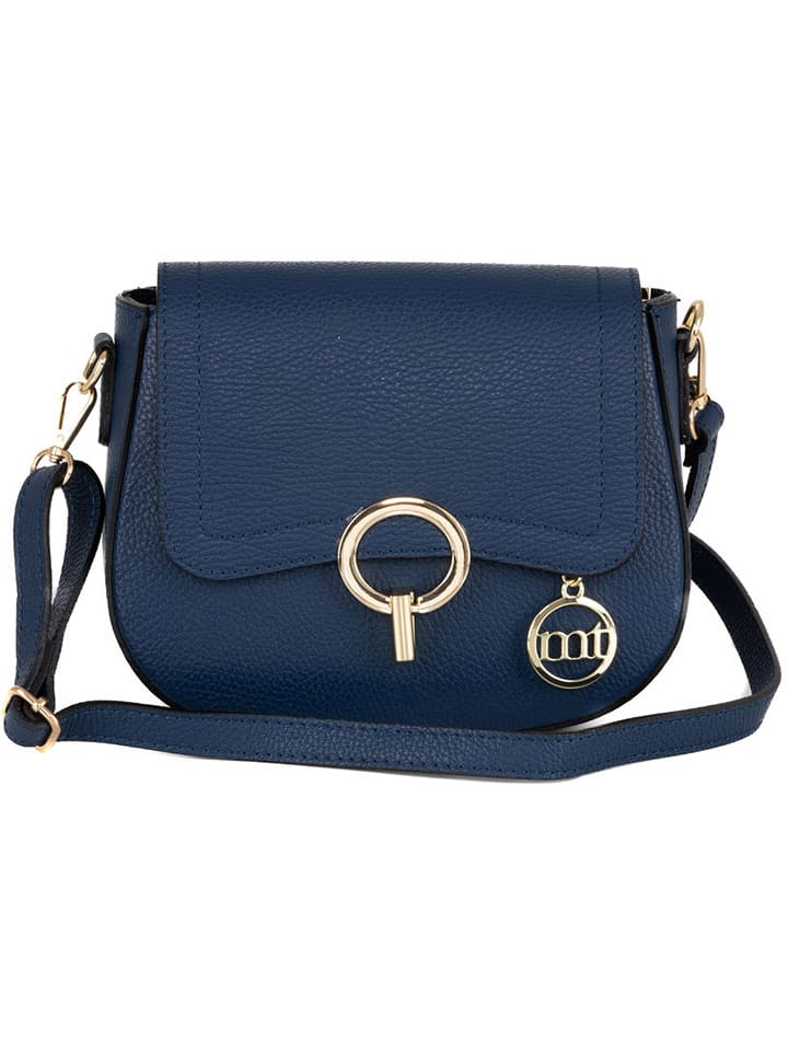 Mia Tomazzi Leder-Umhängetasche "Carracci" in Dunkelblau - (B)23 x (H)18 x (T)7 cm - onesize