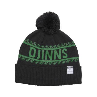 Beanie DJINNS "Djinns Djinns Bubble Beanie Winter Jacquard", Herren, Gr. OSFM, schwarz, grün, Kunstfaser, Mützen Beanie