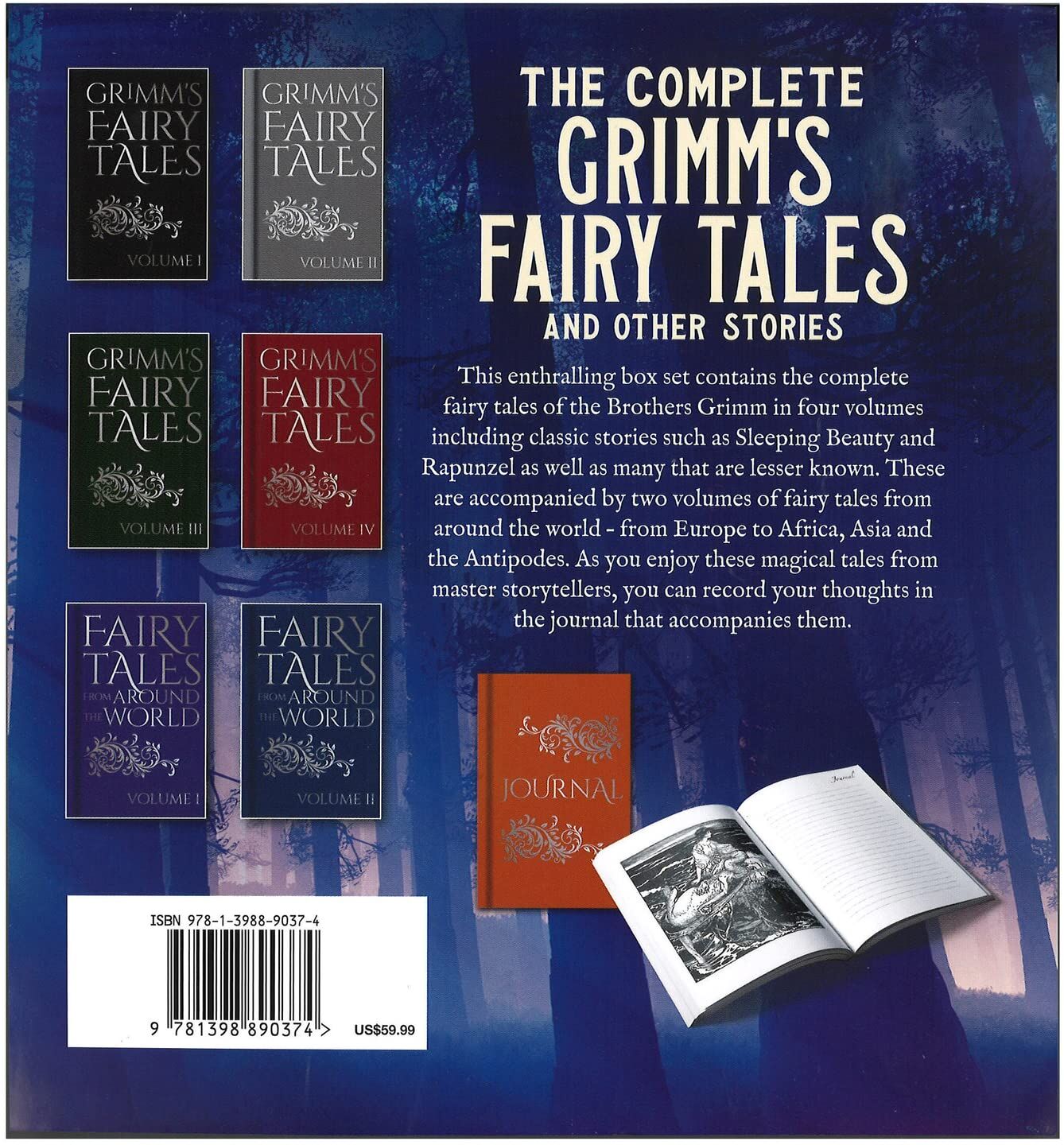 Arcturus The Complete Grimm's Fairy Tales and Other Stories 7 Books Collection Set (6 books + Journal)