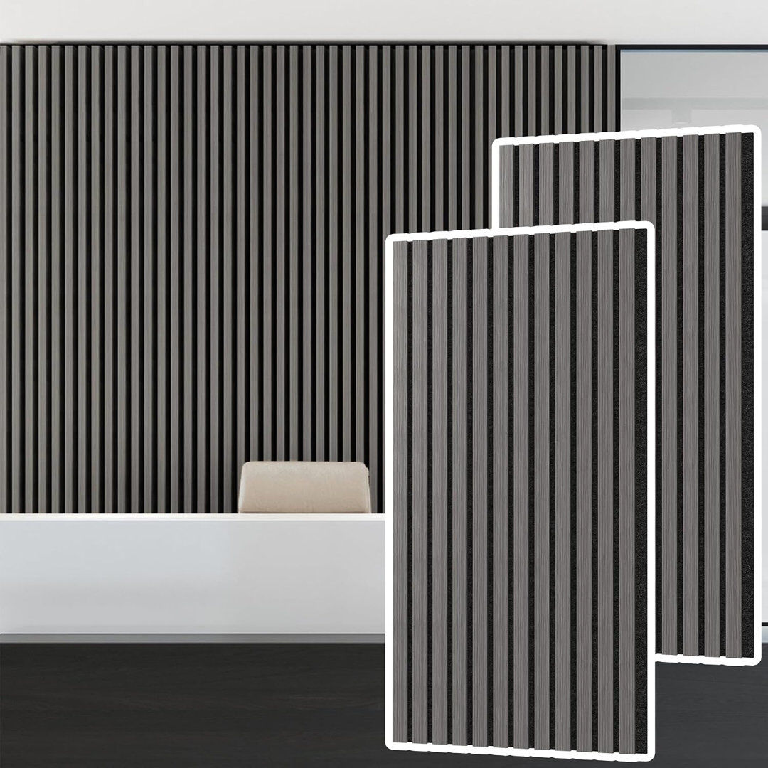 YEATHOR 2pcs Acoustic Wall Panels 120x60cm Sound Proofing Panels Acoustic Panels Wood-effect Finish Sound Absorption Pannelling for Conference Rooms Recording Black