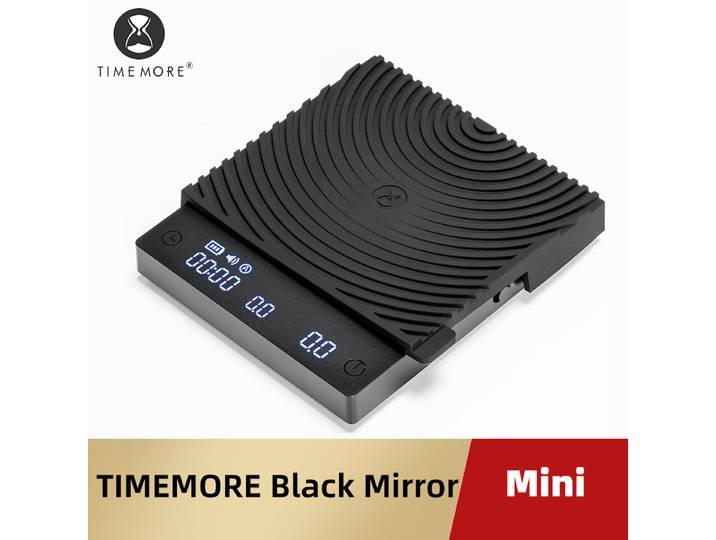 Balance TIMEMORE miroir noir Mini verser sur balance à expresso avec débit de brassage et coussin d'isolation thermique balance à café électronique