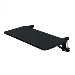 Relaxdays Schreibtischverlängerung, 65 x 24 cm, klappbar, zum Anklemmen, ergonomische Tischerweiterung, modern, schwarz