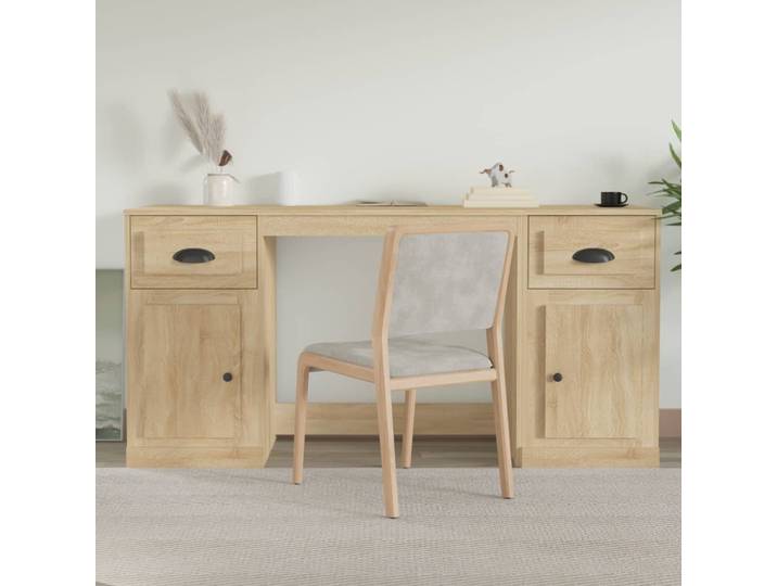 vidaXL Schreibtisch mit Stauraum Sonoma-Eiche Holzwerkstoff