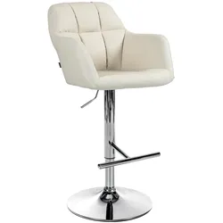CLP Barhocker Natoma Kunstleder chrom   Farbe: creme, Material Gestell: Metall in Chromoptik
