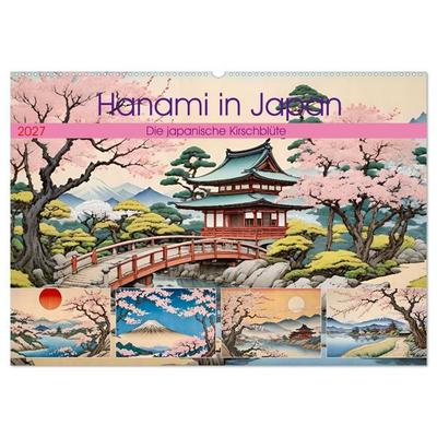 Hanami in Japan (Wandkalender 2027 DIN A2 quer), CALVENDO Monatskalender