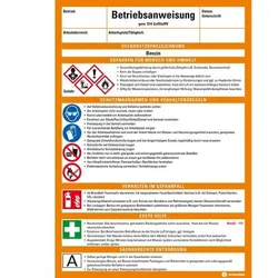 Betriebsanweisung Benzin, CLP/GHS, Kunststoff, 210x297mm, ASR A1.3, DIN EN ISO 7010