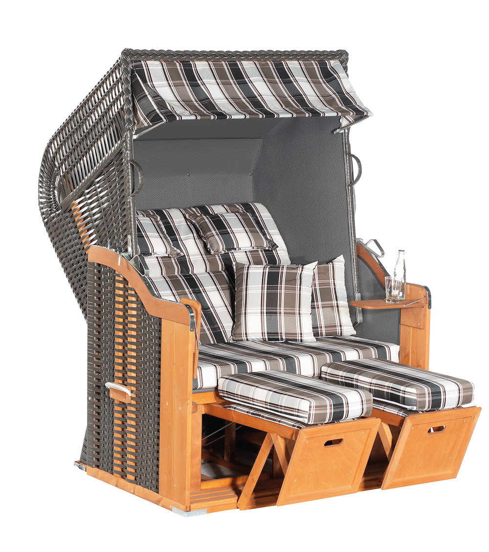 MUESING Strandkorb Rustikal 255 Plus 2-Sitzer KS-Geflecht anthrazit 16976976