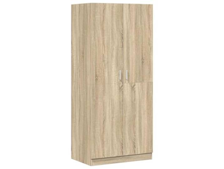 HWKQEQRF Kleiderschrank Sonoma-Eiche 80x52x180 cm Holzwerkstoff Großes Fach, Hängestange, Holzwerkstoff, Sonoma-Eiche, einfache Montage, leicht zu reinigen