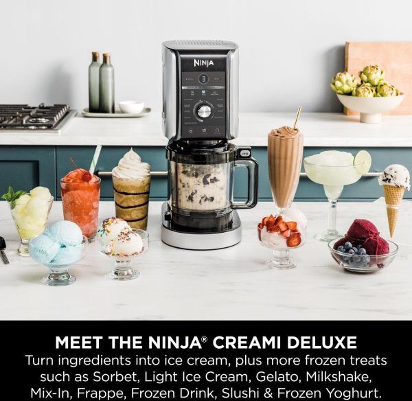 Ninja Creami Sorbetblender -Deluxe709ml Sort/ Sølv