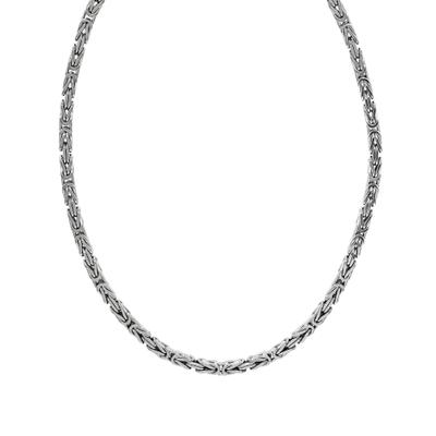 Collierkettchen ZEEME "Silber 925 poliert Königskette 4mm breit", weiß, Halsketten, Damen, 50cm, Silber 925 (Sterlingsilber), L: 50 B: 4mm, glänzend, B:4mm