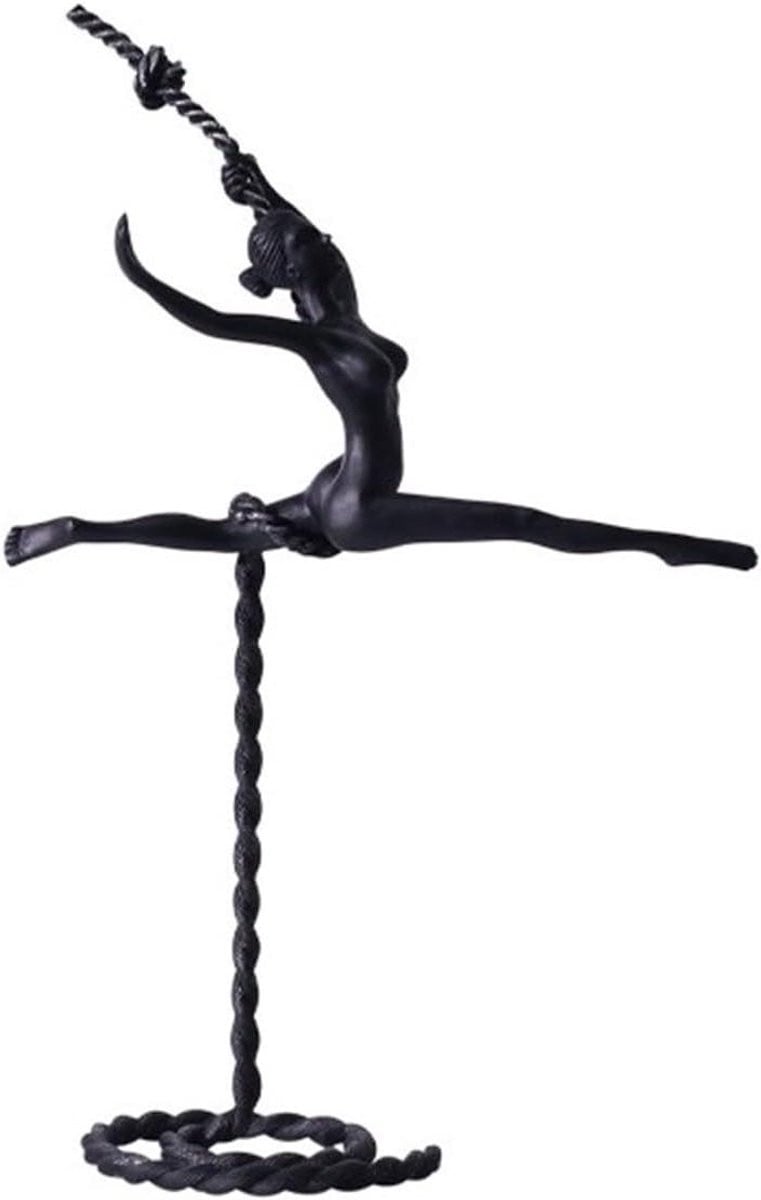 Abstracte Dansfiguur Sculptuur Zilverkleurig - Modern Kunstbeeld voor Decoratie - B/D/H: 23 x 10 x 35 cm