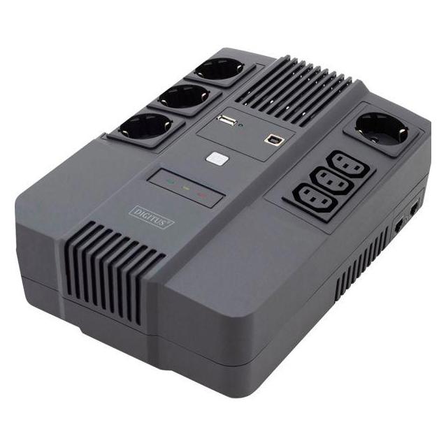 Digitus All-in-One USV, 600VA/360W, LED x1, 4x CEE 7/7,3x IEC C13, USB (600 VA, 360 W) (DN-170110)