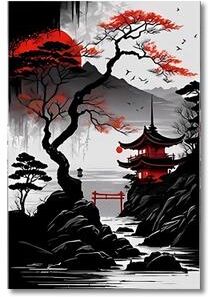 Uplift Treasures Vintage Japanese Landscape Canvas Wall Art Set 2 11.81 17.72 In