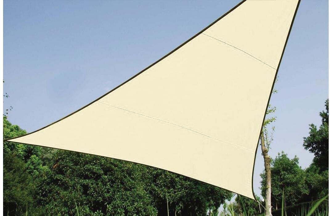 Sonnensegel "Perel 500 cm, Dreieck", beige, Sonnensegel, B/T: 500cm x 500cm, Polyester, Sonnensegel, B:500cm T:500cm beige B/T: 500cm x 500cm