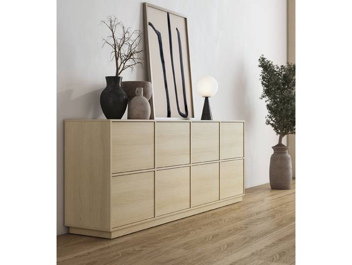 Buffet 221 x 83 x 42cm Beige/Marron/Imitation chêne clair