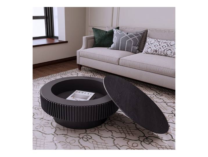 Celya Couchtisch Akzent-Teetisch rund 75 cm (Mit verstecktem Stauraum unter der Tischplatte, einzigartige Pilzform), idealen Ergänzung für Wohnzimmer, Schlafzimmer oder Büro