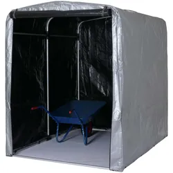 Gerätehaus MCW-N61, Gartenschuppen Geräteschuppen Gartenhaus, Alu UV-Schutz wasserfest, 201x157x201cm ~ silber