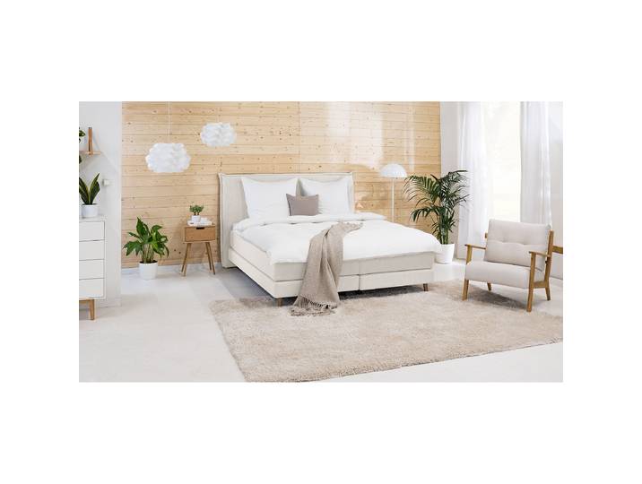 Boxspringbett Klassisch 160 x 200cm Webstoff Meara Grau/Platin H3