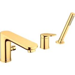Duravit Wave 3-Loch Wannenarmatur, Ausladung 200 mm, WA5260000034, Farbe: Gold Poliert