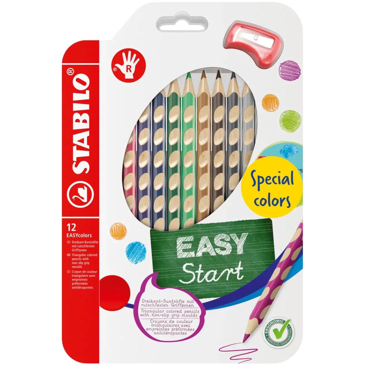 STABILO EASYcolors R Buntstifte farbsortiert, 12 St. 332/12