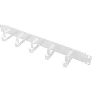 LogiLink Rangierpanel OR101G, Metall, grau, 19 Zoll (483 mm), mit 5 Kabelführungsbügeln, 1HE