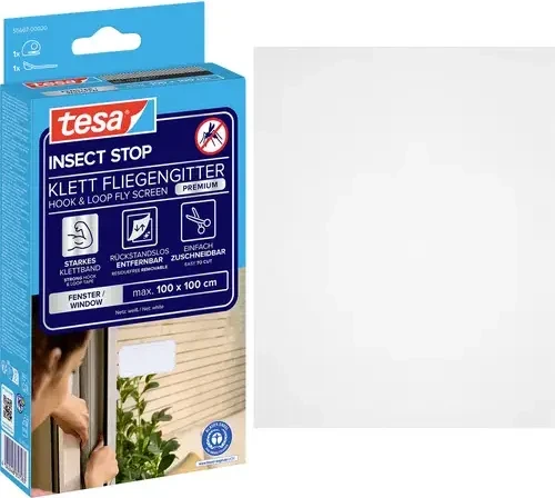 tesa Fliegengitter Insect Stop COMFORT weiß 1,0 x 1,0 m