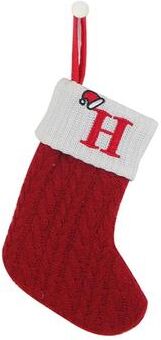 Inspired Living Cozy Knitted Mini Christmas Stocking With AZ Letter, Snowflake Design & Hanging Loop h