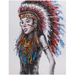 die Faktorei »Frau mit Indianer-Kopfschmuck I« Wandbild 98_051A