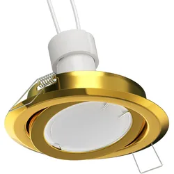 ledscom.de Deckeneinbaurahmen FABI, rund, schwenkbar, gold glänzend (GU10/MR16/GU5,3/50mm), PAR16, warmweiß, 6,826W, 630lm, 103°, matt