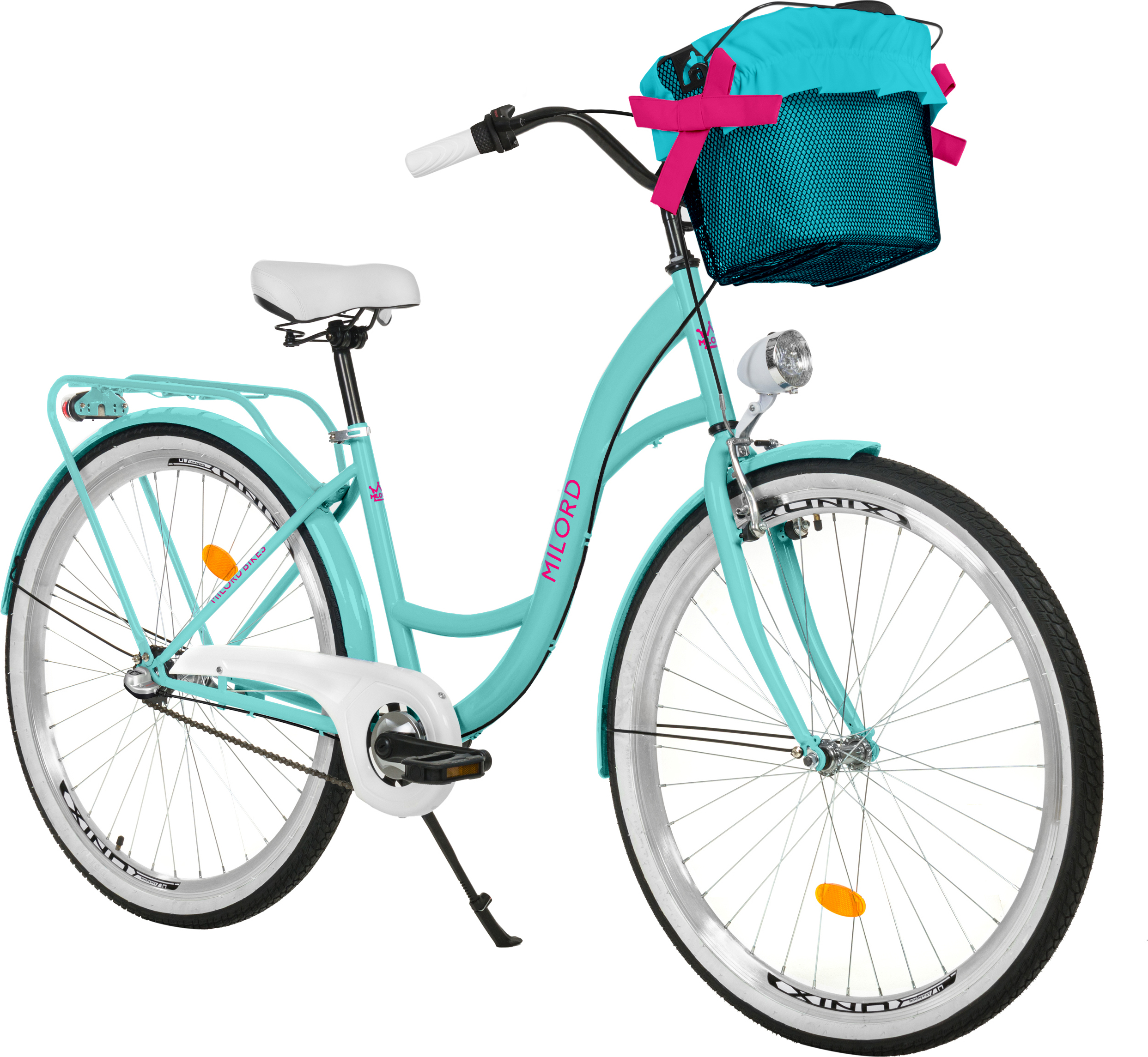 Milord Komfort Stadtfahrrad Fahrrad mit Korb Damenfahrrad, 28 Zoll, Blau, 3-Gang